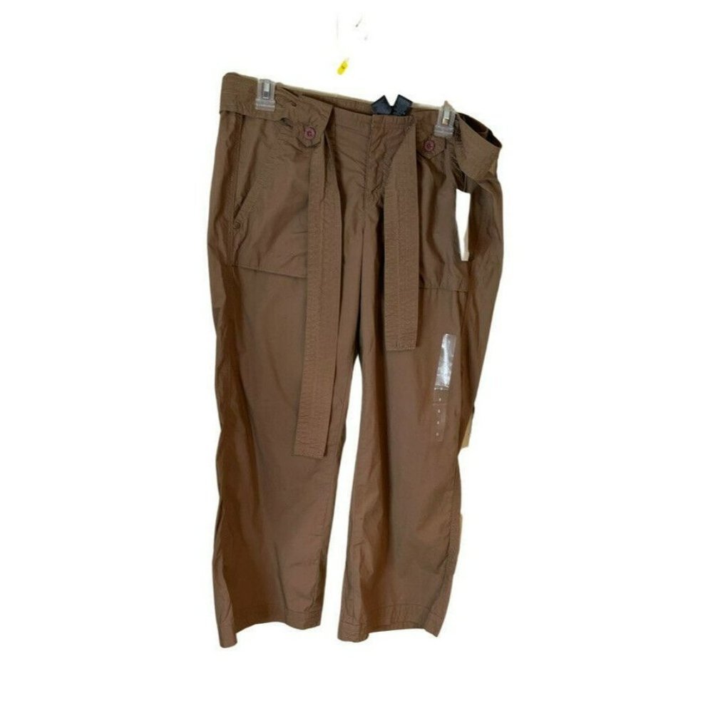 New Dkny Active Women's 8 Brown Cargo Ankle Pants Flap Pockets Active Hiking